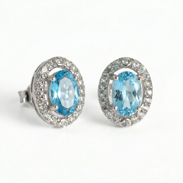 Sky Blue Topaz Earrings