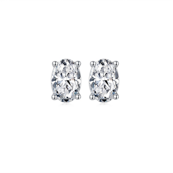 Oval Earrings (Moissanita 0.5 ct))