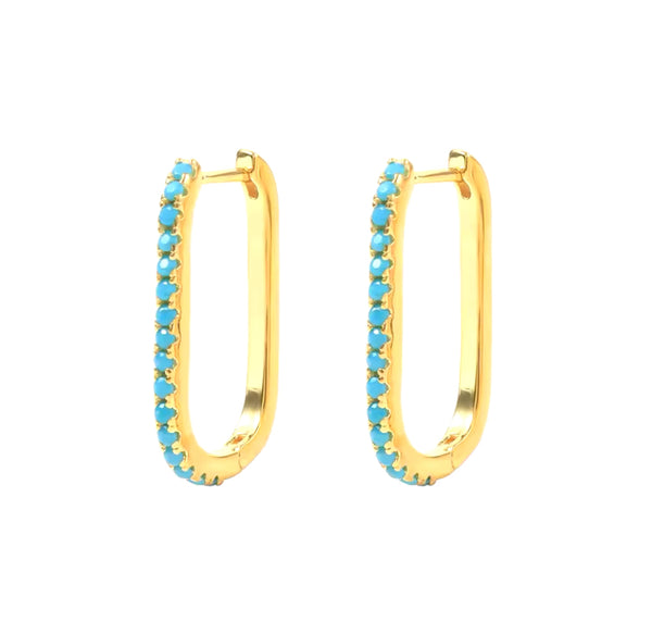Turquoise Blair Hoops