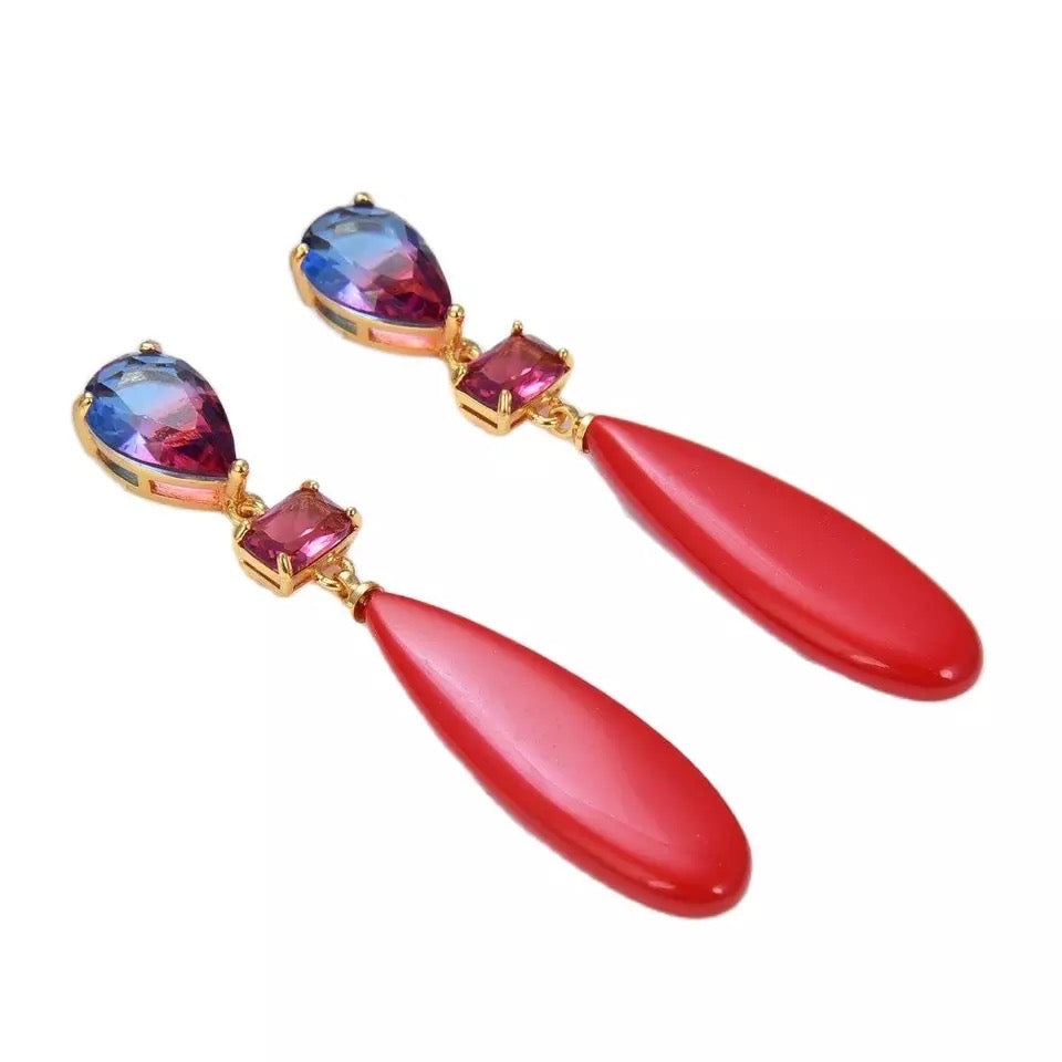 Red Howlite Earring