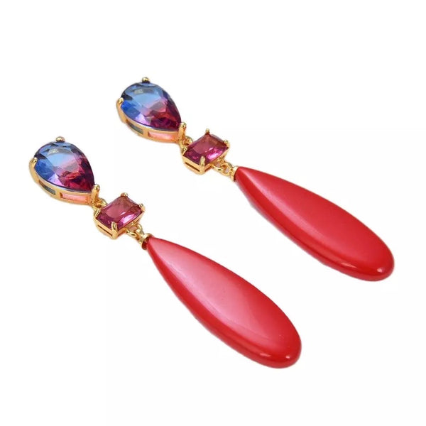Red Howlite Earring